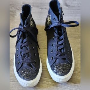 Black Chucks with Glitter accents size 8